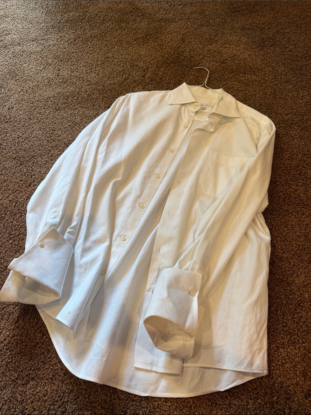 Bachrach White Men's Long-Sleeve Dress Shirt